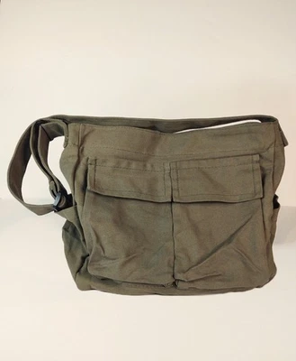 Новый без ЯРЛЫКОВ унисекс сумка через плечо/через плечо молнии застежки карманы военный зеленый  - Изображение 1 из 4