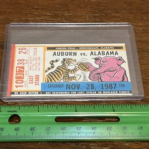 1987 Auburn Vs Alabama Football Ticket Stub 11/28/1987 Legion Field - Fair Shape - Picture 1 of 9