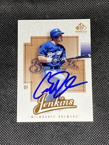 Geoff Jenkins 2001 SP Gioco Bat Edition Milwaukee Brewers Firmato Auto #52 ~ Certificato di autenticità - Foto 1 di 3