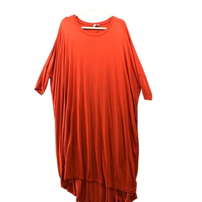 Camiseta midi vestido para mujer Asos 18 naranja manga corta jersey tejido relajado Foto 1 de 4