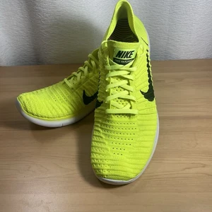 Nike Flyknit Free RN Men’s Sz 11 Running Shoes In Fluorescent Yellow - Picture 1 of 11