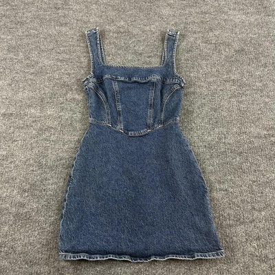 Vestido Reformation Mujer 0 Davies Bustier Denim Mini Azul Y2k Retro Informal Elegante Foto 1 de 4