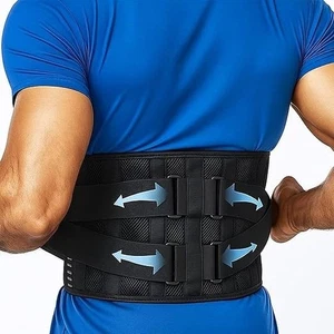 Back Brace Lower Back Pain Relief Adjustable Breathable Lumbar Support Belt Work - Picture 1 of 6