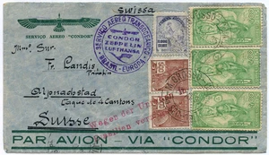 Zeppelin 1935 Brasil 16. SAF 3. Sello de retardo PF Cuyaba Si 342 / 2454 - Imagen 1 de 2