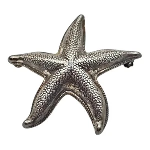 Beau Sterling Starfish Sea StarBrooch Pin 925 1.5" - Picture 1 of 4