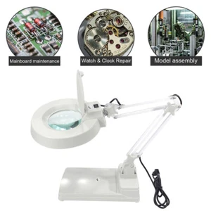 10/20X Lupe LED Werkbank Schreibtischlampe Lesen Vergrößerungsglas Linse - Bild 1 von 12