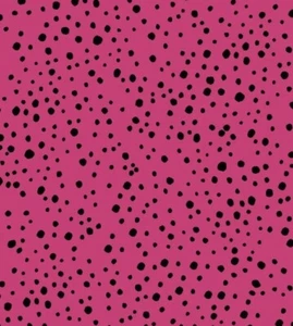 Loralie Design - Pepper Dots Hot Pink and Black Quilting Fabric (Polka Dot) - Picture 1 of 2