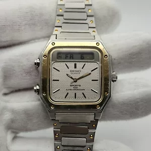 Reloj de cuarzo Seiko Sports 100 vintage de dos tonos Ana-Digi para hombre H557-5179 - Imagen 1 de 14