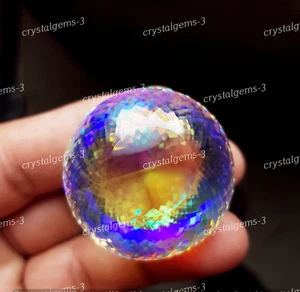 210 Crt Mystic Quartz Round Shape pendant Size Loose Gemstone - Picture 1 of 6