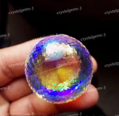 210 Crt Mystic Quartz Round Shape pendant Size Loose Gemstone - Image 1 of 4