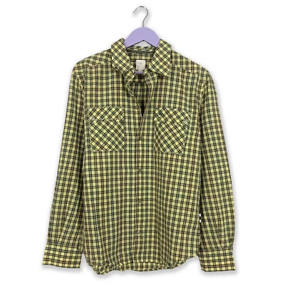 Camicia Adidas Vintage a quadri gialla anni 2000 - Taglia M uomo - Immagine 1 di 4