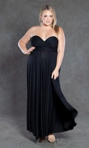 SWAK Designs Sexy Black Eternity Wrap Maxi Dress, Versatile Party Festive Fun - Picture 1 of 10