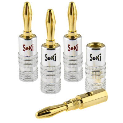 Bananenstecker Vergoldet, 4 Mm – 12 Stück (6 Paar) Für Lautsprecherkabel, Offene Schraubklemme