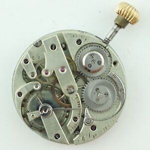 Antique 38.3mm R. Lannier Geneva Mechanical Hunter Pocket Watch Movement Runs