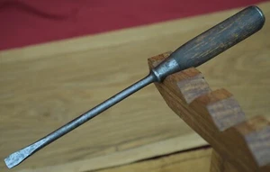 Vintage Antique 13" Long Slotted Flat Tip Screwdriver with Wood Handle - Picture 1 of 12