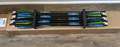 (12) Rose City PO Cedar NIGHTFALL 5S 11/32" PAINTED & MATCHED 55-60# Arrows [v1] - Image 1 of 4