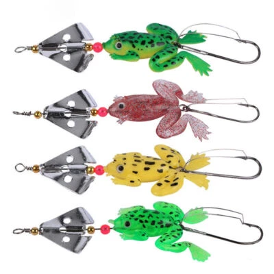 Lote de 8 aparejos de pesca de rana de goma suave para lubina Crankbait aparejos de pesca de agua dulce Foto 1 de 4