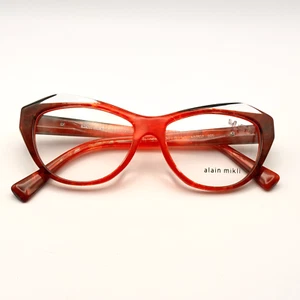 Alain Mikli BLONDENE Eyeglasses Womens Red Cat Eye A03137 005 Italy 52-15-145 - Picture 1 of 17