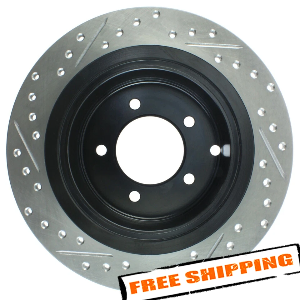 Rotor de freno trasero StopTech Sport perforado y ranurado de 1 pieza para Lancer 08-16 Foto 1 de 4