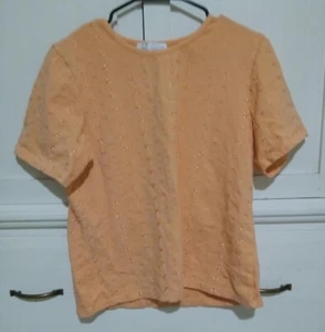 Sport Savvy Orange Peach Cropped Top Floral Size Medium - Picture 1 of 4