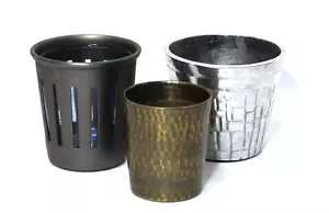 Metal Votive Tea Light Candle Holders Silver Bronze Set 3 - Picture 1 of 9