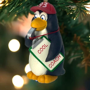 VTG Hallmark Penguin Coach Keepsake Christmas Ornament in Original Box 1993 - Picture 1 of 9