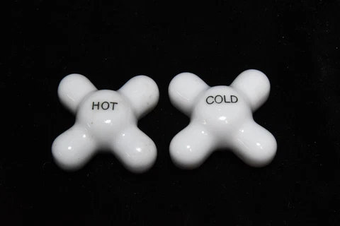 VINTAGE CERAMIC BATHROOM KITCHEN COLD HOT WATER FAUCET HANDLE KNOB Cover