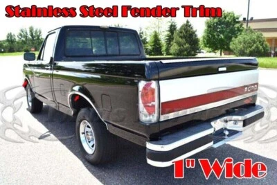 for:1987-1996 Ford F-150/Bronco/87-98 F-250/F-350 Fender Trim Stainless 4Pc 1" - Image 1 of 4