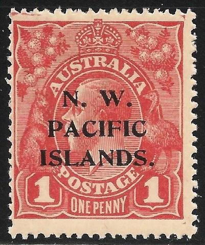 North West Pacific Islands #12 (A4) (SG #67) - 1915 1p King George V - Die I Cover