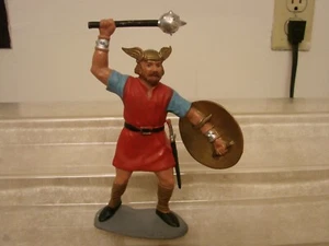 LOUIS MARX TOYS 1963 FIGURA VIKINGA 6" PLÁSTICO CON ESCUDO -ESPADA BONITO GUERRERO @@ - Imagen 1 de 6