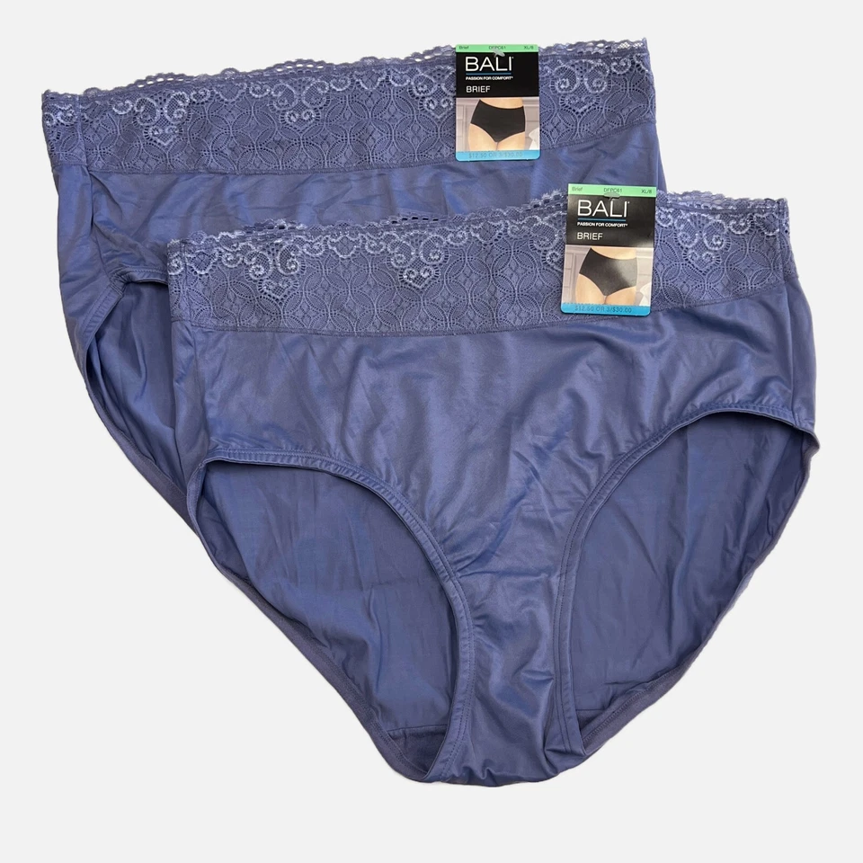 2 Bali Passion For Comfort Brief Panty XL 8 DFPC61 Size 8 XL