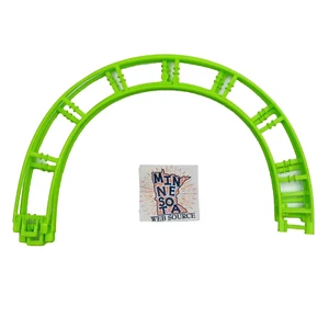 3 Micro Knex Track Green 180 Degree Curved Pieces - K'nex Coaster Parts - Picture 1 of 2
