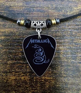 Metallica Black Album Aluminum Guitar Pick Necklace - Picture 1 of 2