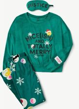 Justice Girls XL 16-18 Holiday Long Sleeve Pajamas Set 3 PIECE Christmas #32123