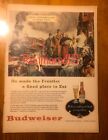 Publicité emblématique des années 1940 Budweiser Beer Co. Railroad