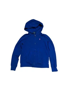 Polo Ralph Lauren Zip Up Hoodie Jacket Sz Large 12-14 Blue Girls - Picture 1 of 6
