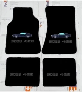 Fit For Ford Mustang 429 Boss Floor Mats carpet Mustang Silhouette Embroidery 4 - Picture 1 of 1