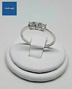 Anello donna in Argento 925 TRILOGY zirconi 3 mm 0,30 kt elegante - Foto 1 di 10