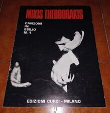 Mikis Theodorakis Songs IN Exile N.1 Sheet Music Ed. Curci 1982 Zorba