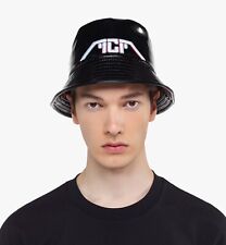 MCM Meta Cyberpunk Logo Embroidery Bucket Hat In Glossy Black NWT $350