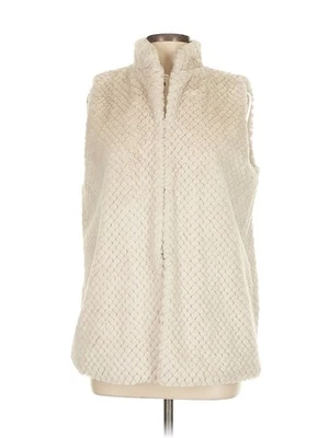 Indigo Soul女式象牙白人造毛皮背心M — 第 1/4 张图片