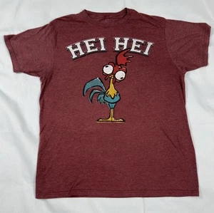 Disney Parks Shirt Adult Large Red Hei Hei Moana Chicken Graphic Burgundy - Picture 1 of 11