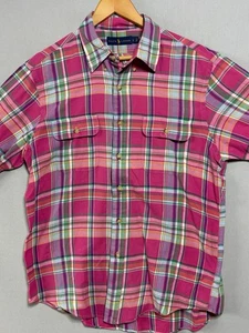 Ralph Lauren Langarm 100 % Baumwolle kariert Knopfleiste Hemd Herren Large - Bild 1 von 5