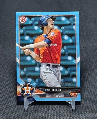 Kyle Tucker Sky Blue /499 Prospect Rookie 2018 Bowman Card #BP-55 Astros/Cubs - Image 1 of 2