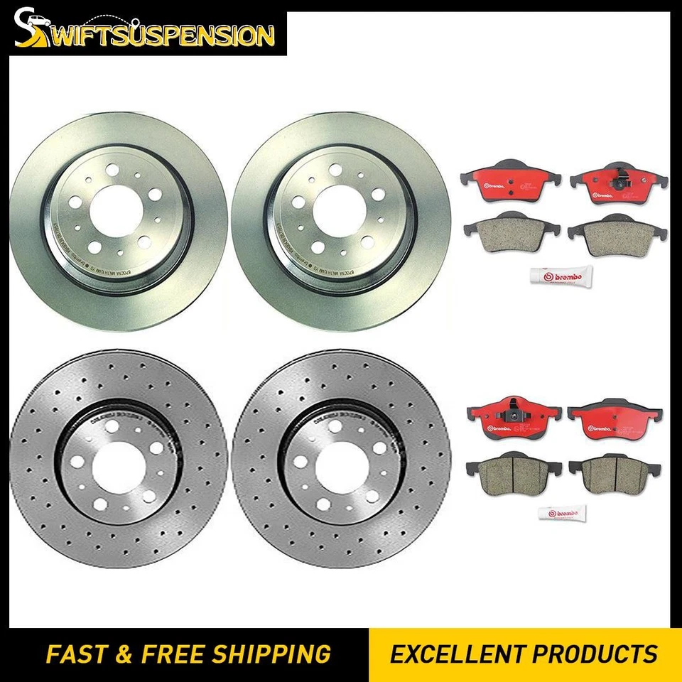 Комплект передних задних дисковых тормозных колодок дисковый тормоз ротор Brembo для Volvo S60 2001-2009 - Изображение 1 из 4