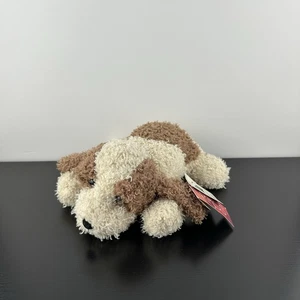 NWT Russ Berrie Scruffy Brown Cream Dog 4090 Plush Stuffed Animal 10” Bean Bag - Foto 1 di 7
