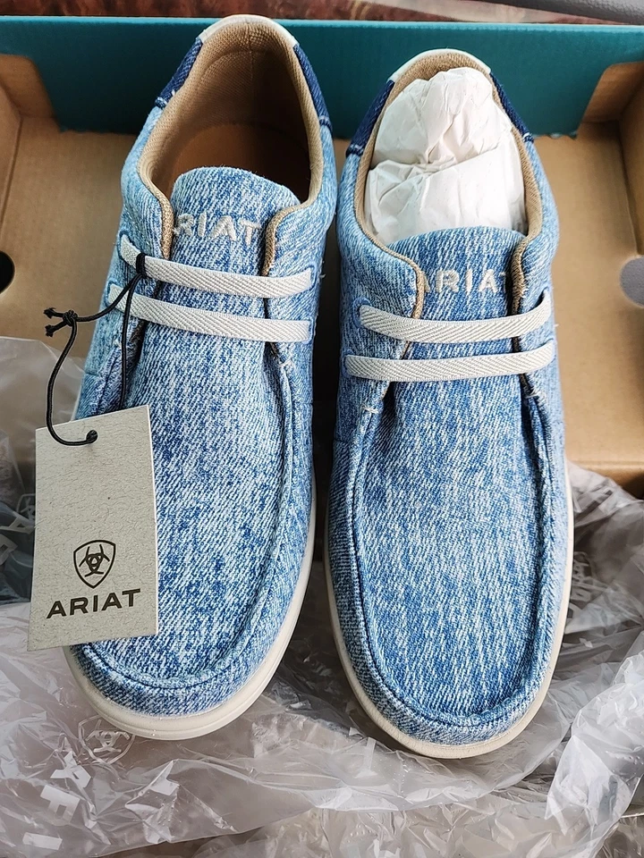 Sapatos jeans/denim escuro ARIAT KIDS' Hilo lavado - NOVO tamanho 3 médio 10061125 - Imagem 1 de 1