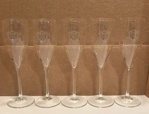 5 PC Bollinger Lehmann Champagne Flutes Glasses Crystal 7.5" Barware Stemware - Picture 1 of 8