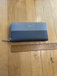Kate Spade Geldbörse zweifarbig grau Leder Reißverschluss Saffiano groß kontinental - SCHÖN - Bild 1 von 20