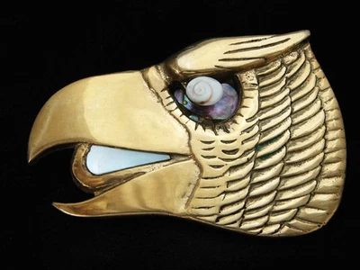 OG05174 *NOS* HEBILLA BARÓN LATÓN MACIZO DISEÑO ÁGUILA *EAGLE* VINTAGE AÑOS 70 Foto 1 de 3